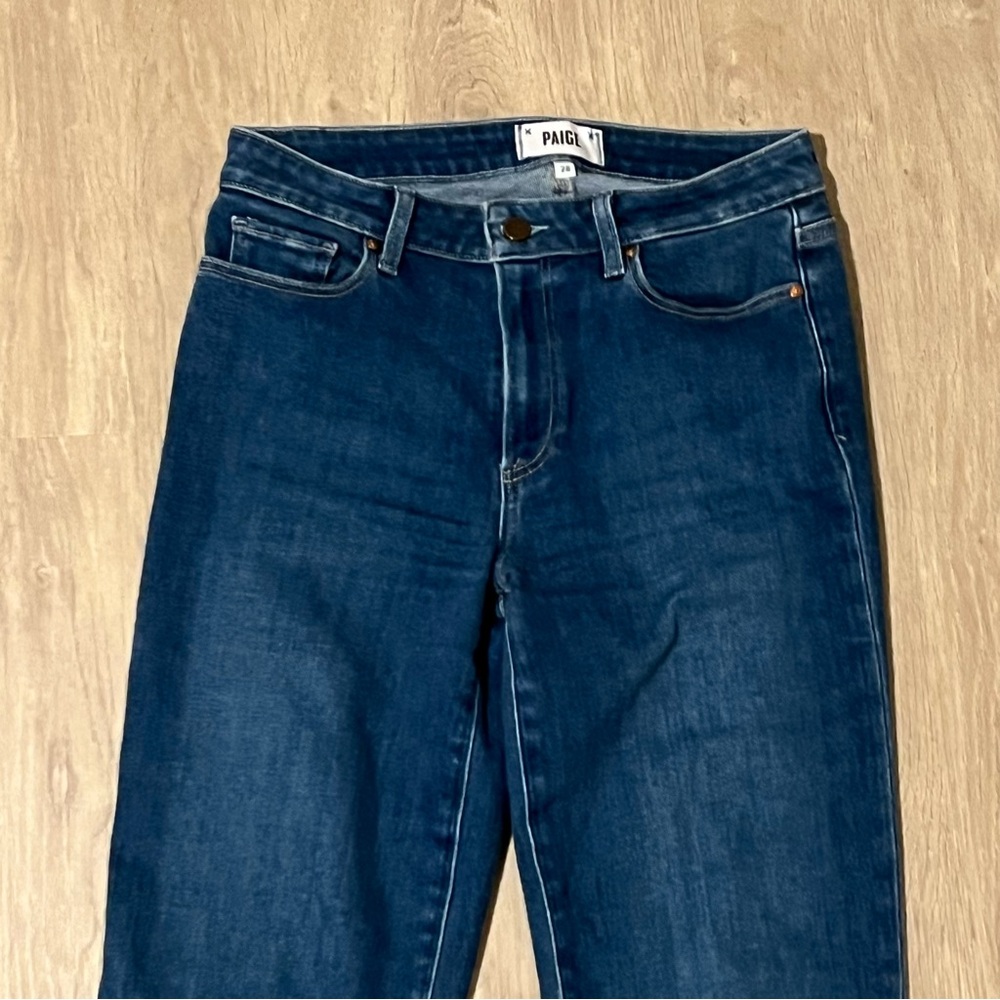 PAIGE Genevieve Bootcut / Flare Jeans Size 28 Dark Blue Denim - Picture 4 of 8